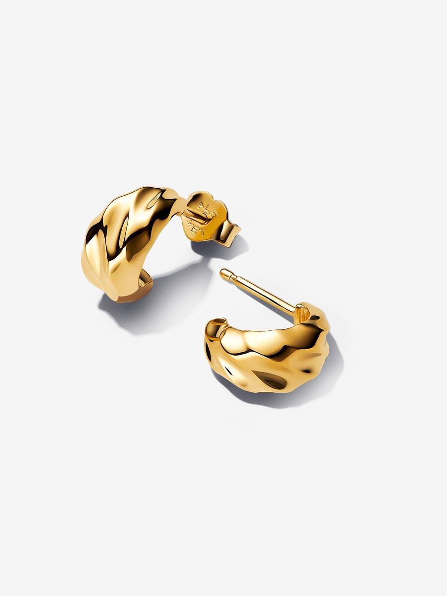 Rippled Open Hoop Earrings