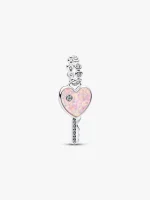 Opalescent Heart Key Dangle Charm