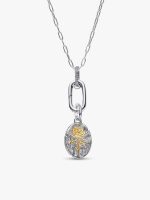Rose Medallion Charm Necklace Set