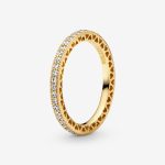 Sparkle & Hearts Ring Gold plated
