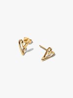 Organically Shaped Heart Stud Earrings