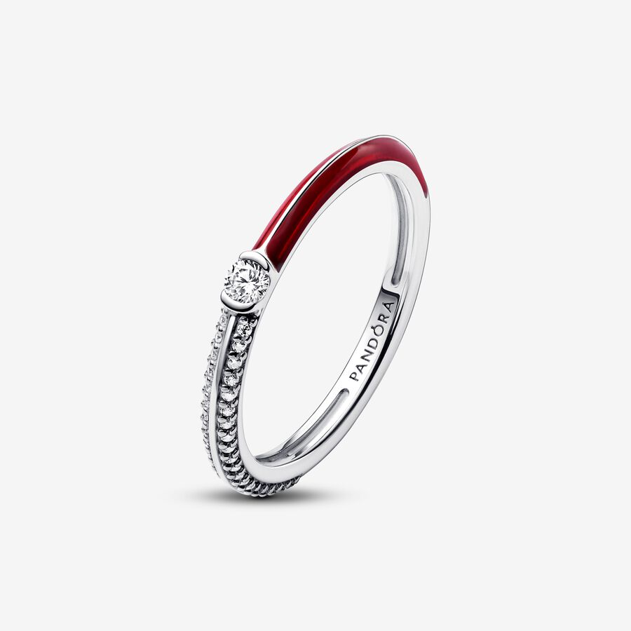 Pavé & Red Dual Ring - Image 2