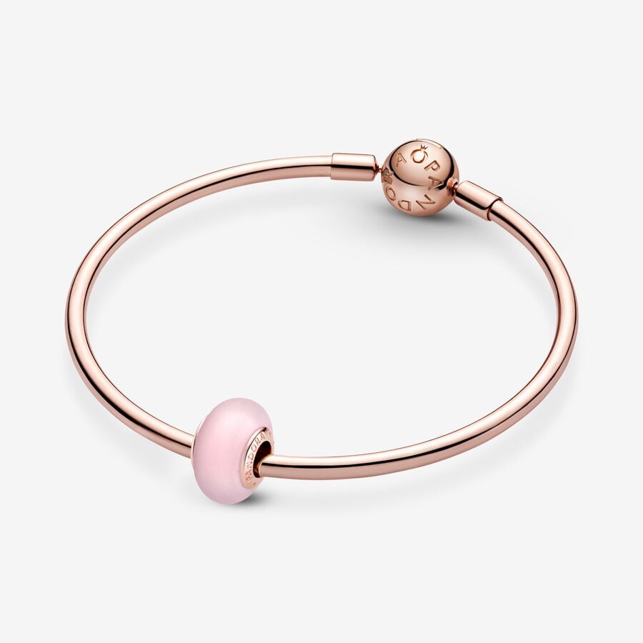 Matte Pink Murano Glass Charm - Image 4