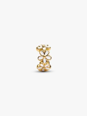 White Daisy Flower Spacer Charm