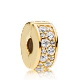 Gold Plated Clear Pavé Clip Charm