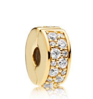 Gold Plated Clear Pavé Clip Charm