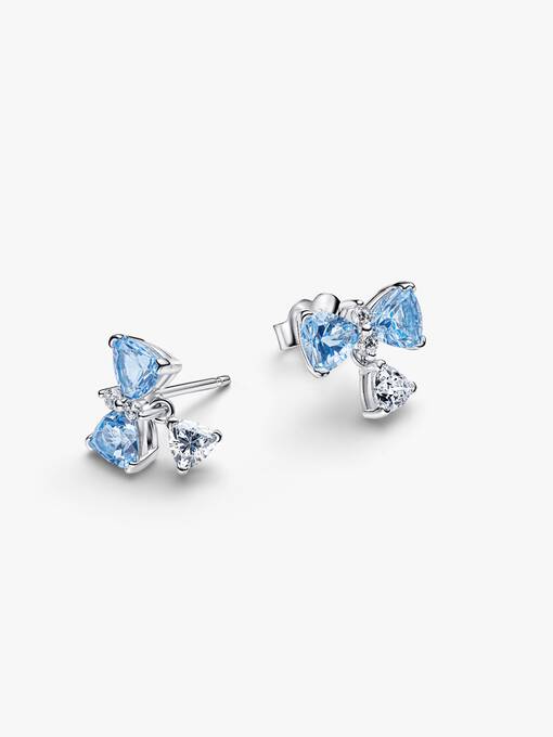 Bridgerton Blue Bow Stud Earrings - Image 2