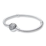 Moments Sparkling Heart Clasp Snake Chain Bracelet