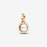 Treated Freshwater Cultured Pearl Sun Mini Dangle Charm