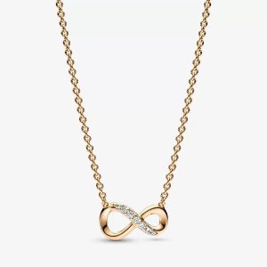 14k Gold-plated Sparkling Infinity Collier Necklace