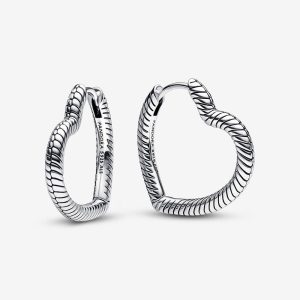 Moments Heart Charm Hoop Earrings