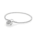 Smooth Signature Padlock Clasp Bracelet