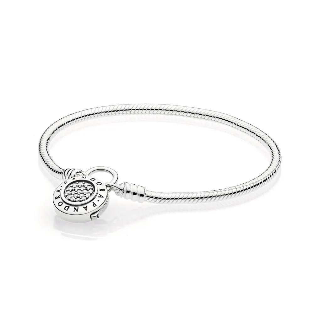 Smooth Signature Padlock Clasp Bracelet
