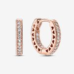 Pave Hearts Rose Hoop
