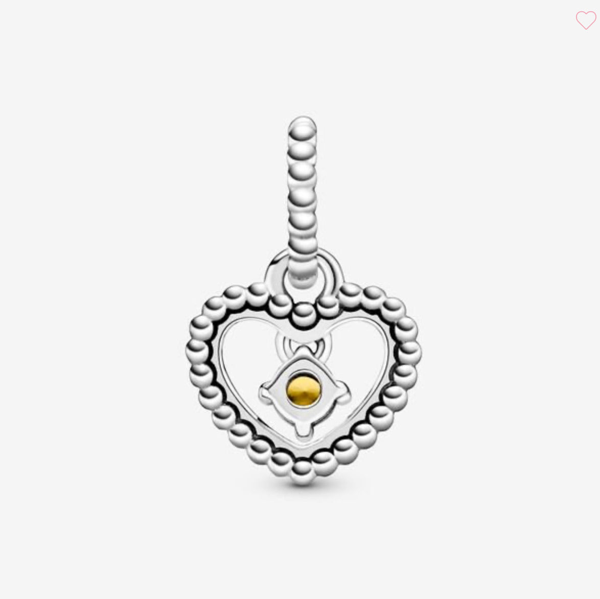 Honey Beaded Heart Dangle Charm (November) - Image 2