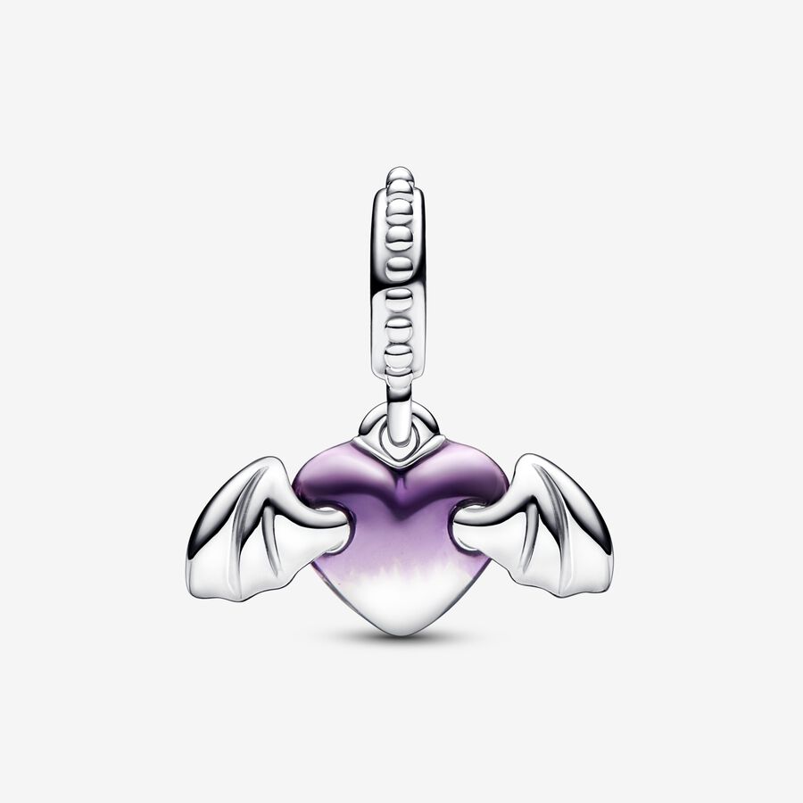 Vampire Winged Heart Dangle Charm - Image 2