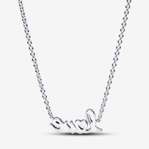 Sparkling Handwritten Love Collier Necklace