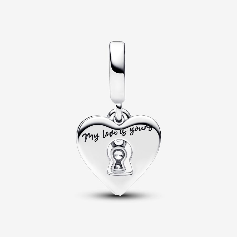 Red Heart & Keyhole Double Dangle Charm - Image 2