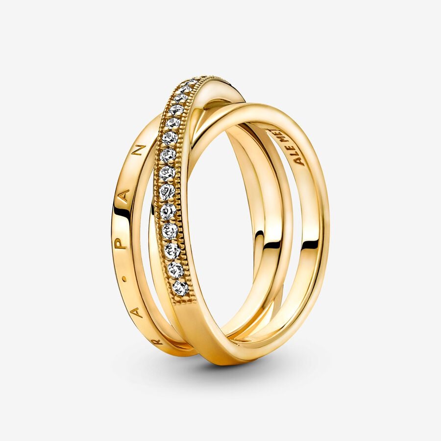 Crossover Pavé Triple Band Ring - Image 2