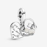 Cats and Hearts Dangle Charm