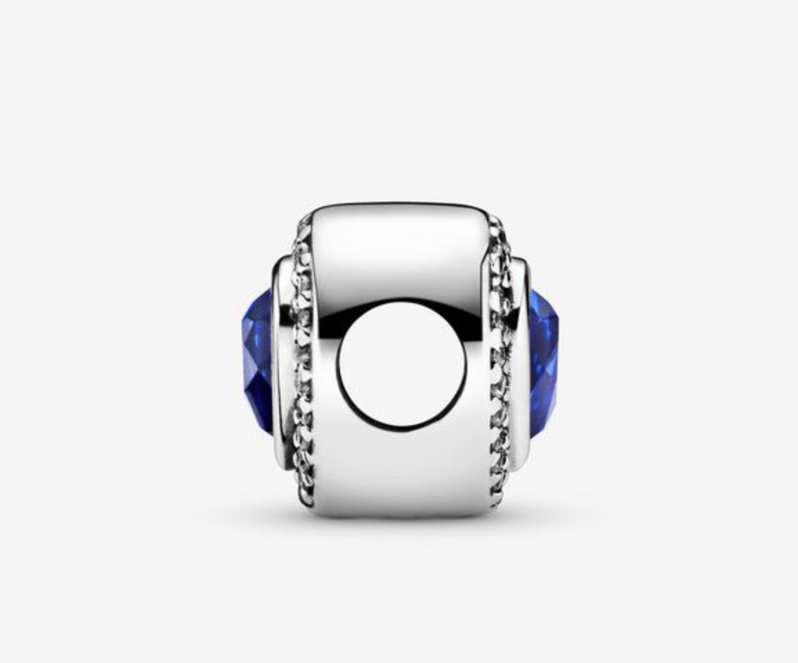 Sparkling Blue Heart Charm - Image 3