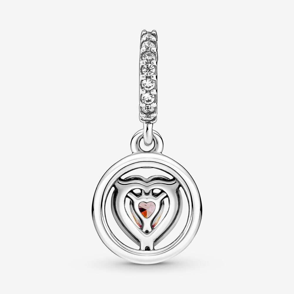 Sparkling Double Halo Heart Dangle Charm - Image 2