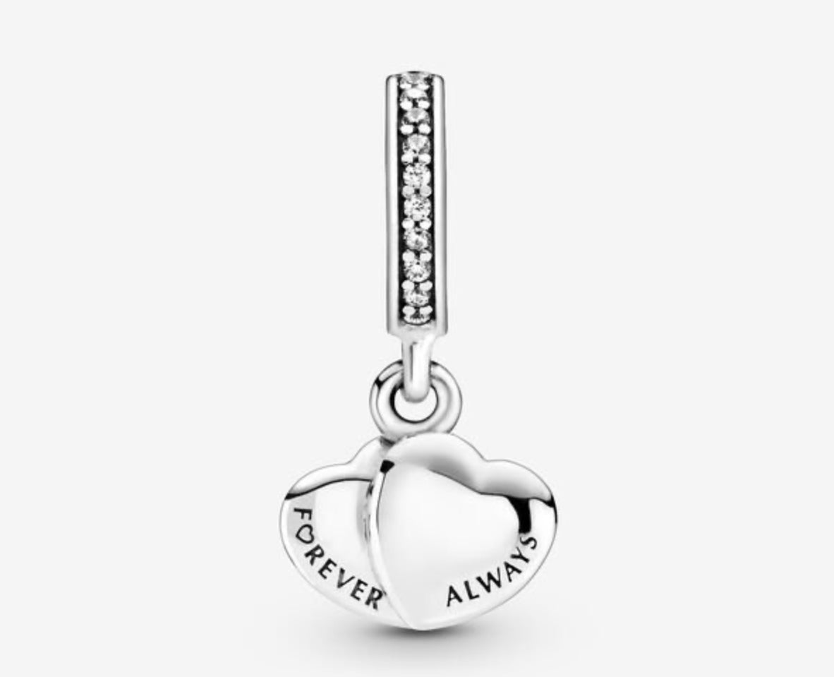 Two-Tone Double Heart Dangle Charm - Image 2