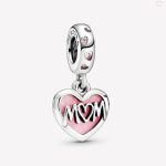 Mom Script Heart Dangle Charm
