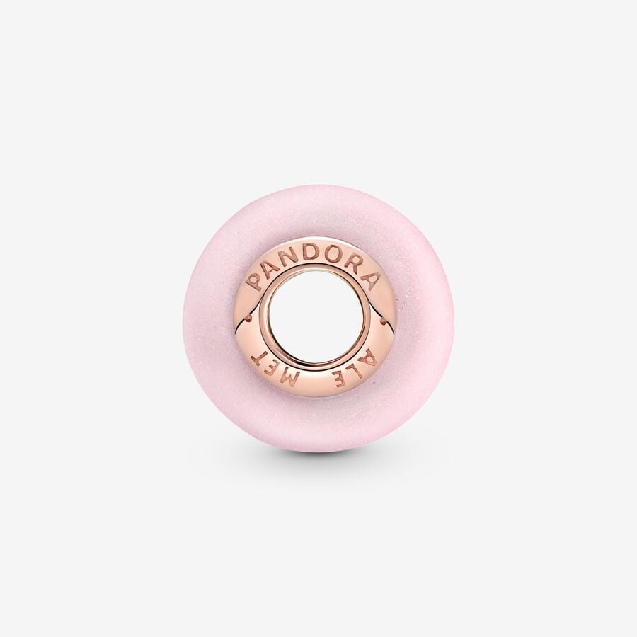 Matte Pink Murano Glass Charm - Image 2