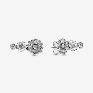 Sparkling Flower Trio Stud Earrings