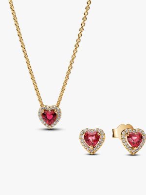 Red Heart Necklace and earring set