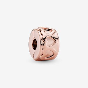 Band of Hearts Clip Charm Rose gold plated