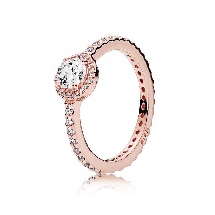 Classic Sparkle Halo Ring