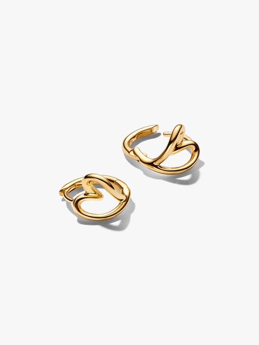 Organically Shaped Heart Small Hoop Earrings - Image 2