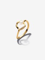 Organically Shaped Pavé Circle & Treated Freshwater Cultured Pearl Ring