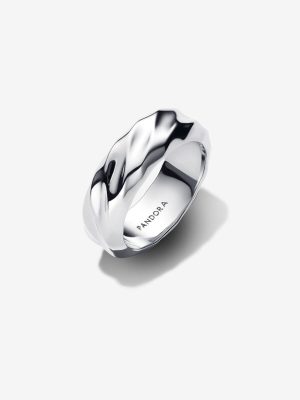 Rippled Wide Band Ring