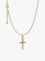Round Bezel Cross Necklace Set