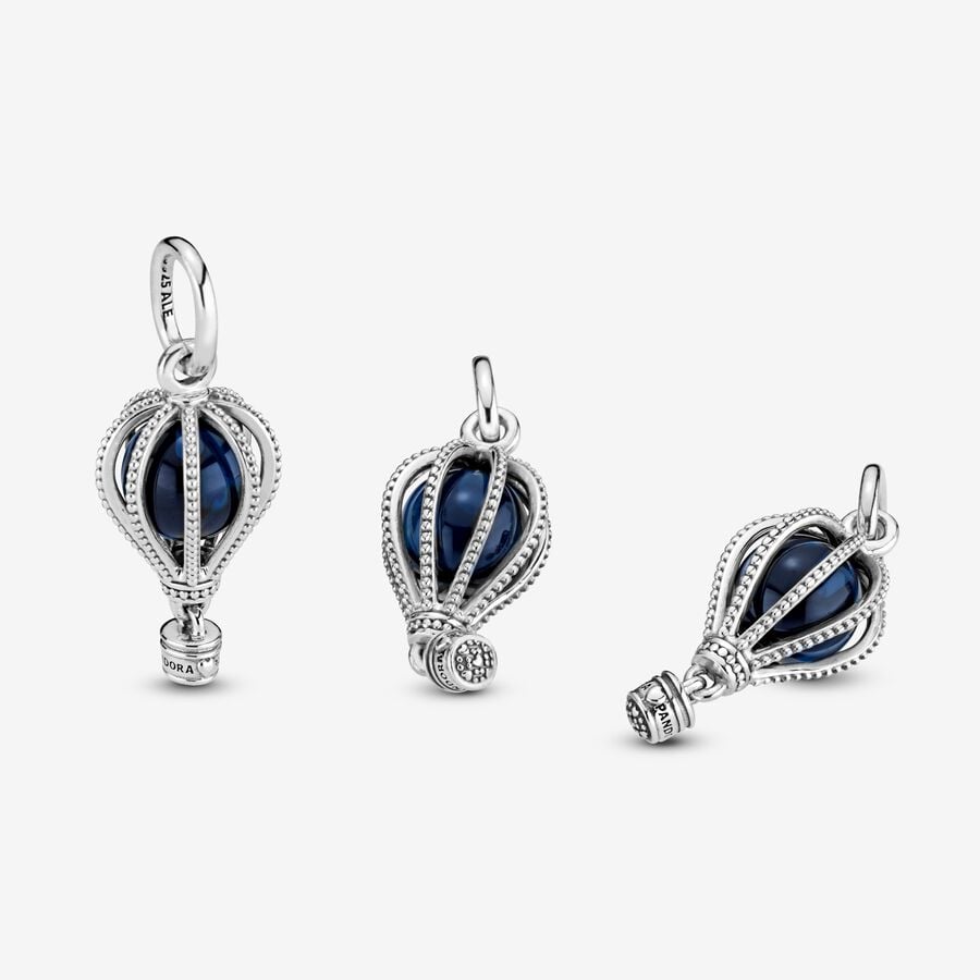 Blue Hot Air Balloon Travel Charm - Image 3