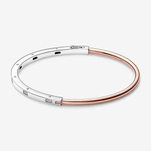 Signature Two-tone I-D Pavé Bangle