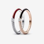 Red and Black Ring Set