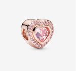 Sparkling Pink Heart Charm