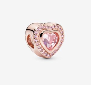 Sparkling Pink Heart Charm