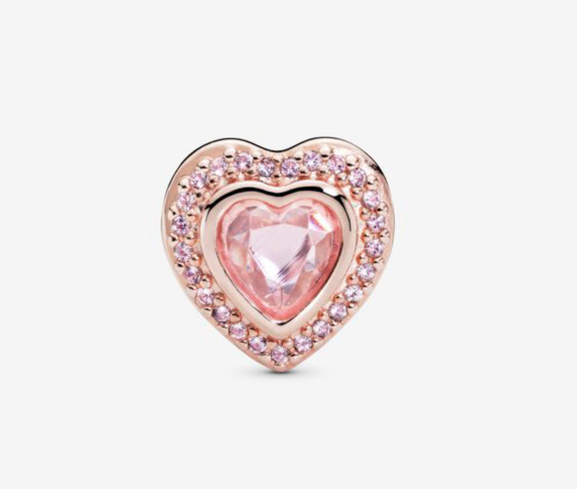 Sparkling Pink Heart Charm - Image 2