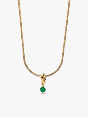 14k Gold Plated May Birthstone Necklace Set