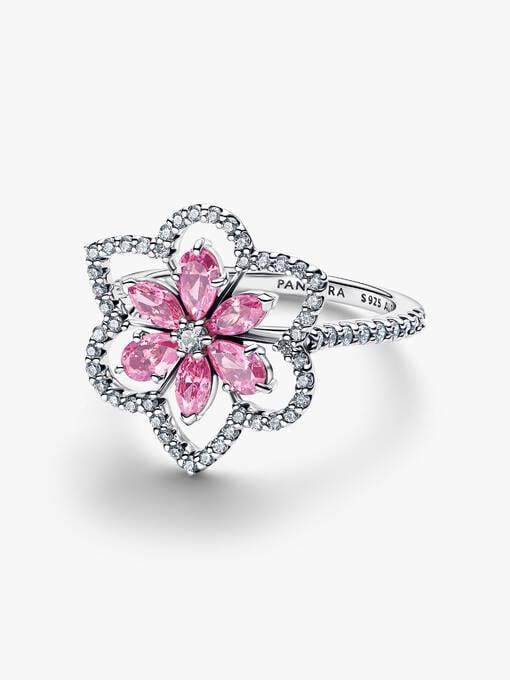 Double Flower Cocktail Ring - Image 2