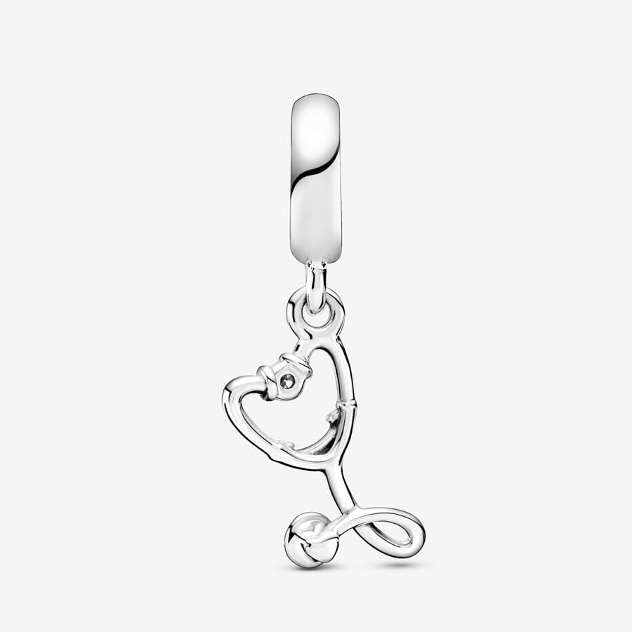 Stethoscope Heart Dangle Charm - Image 2