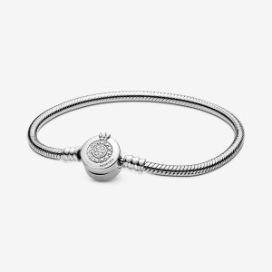 Sterling Silver with Crown O Clasp Bracelet