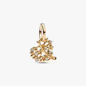 Sparkling Heart & Family Tree Dangle Charm
