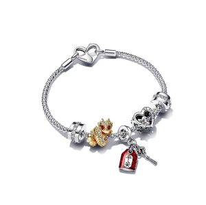 Dragon Soul and Peace Small Golden Dragon Bracelet Set
