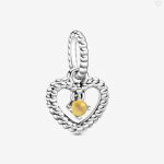Honey Beaded Heart Dangle Charm (November)